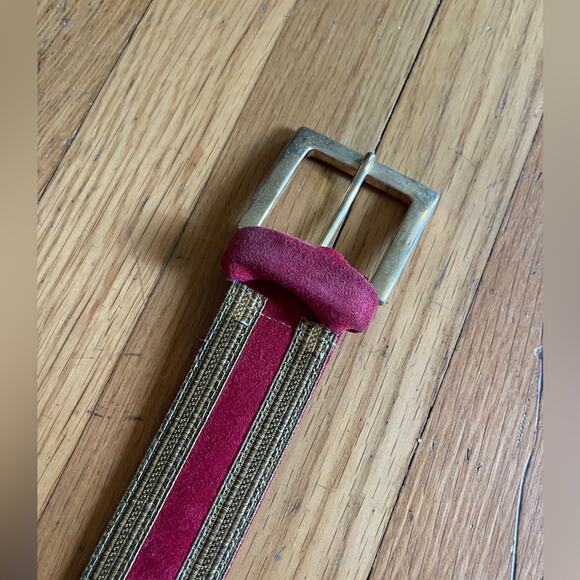 80s Vintage Red and Gold Star Belt main image 5